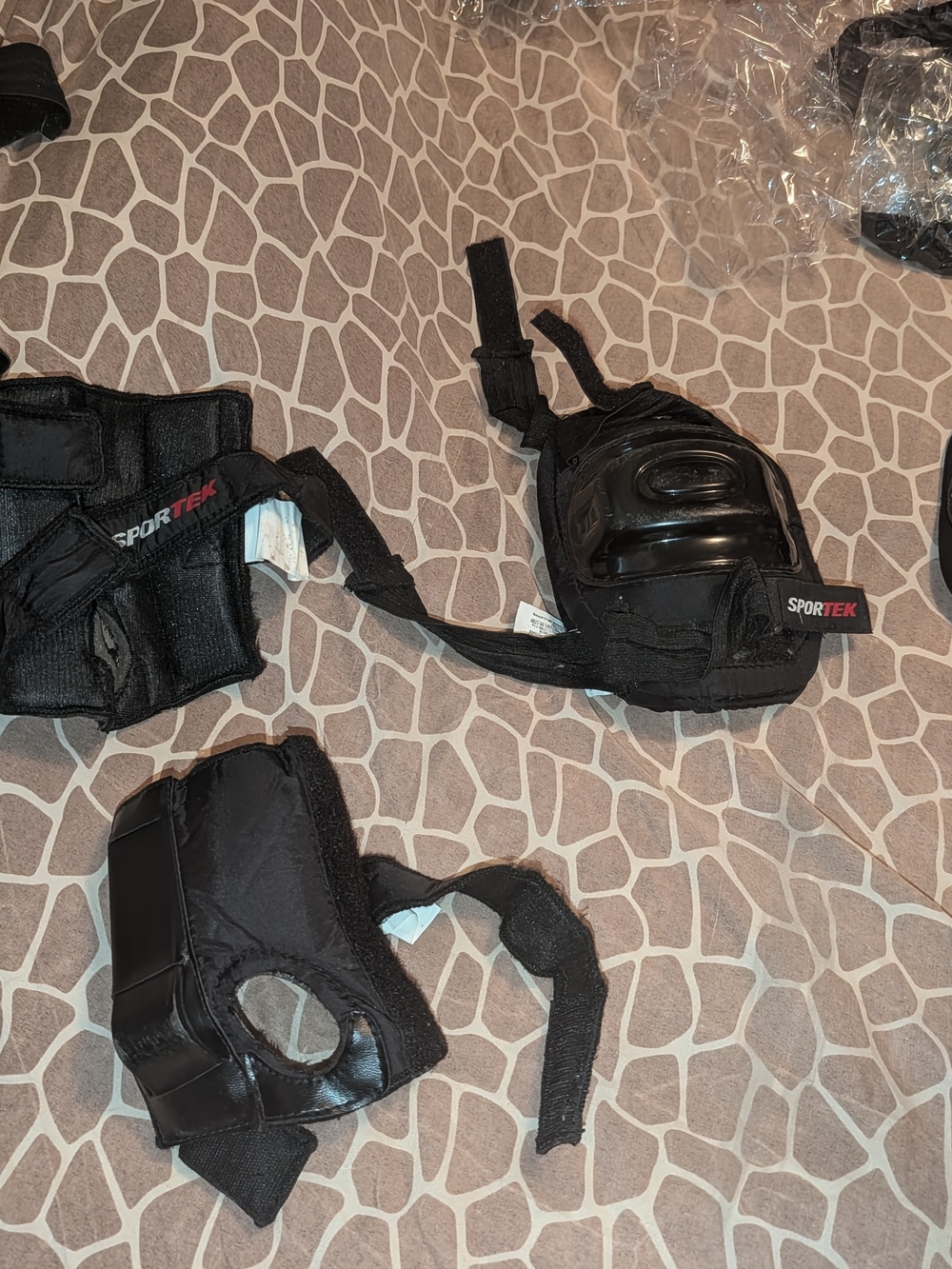 SporTek Black Protective Wrist, Knee, AND elbow Pads Set